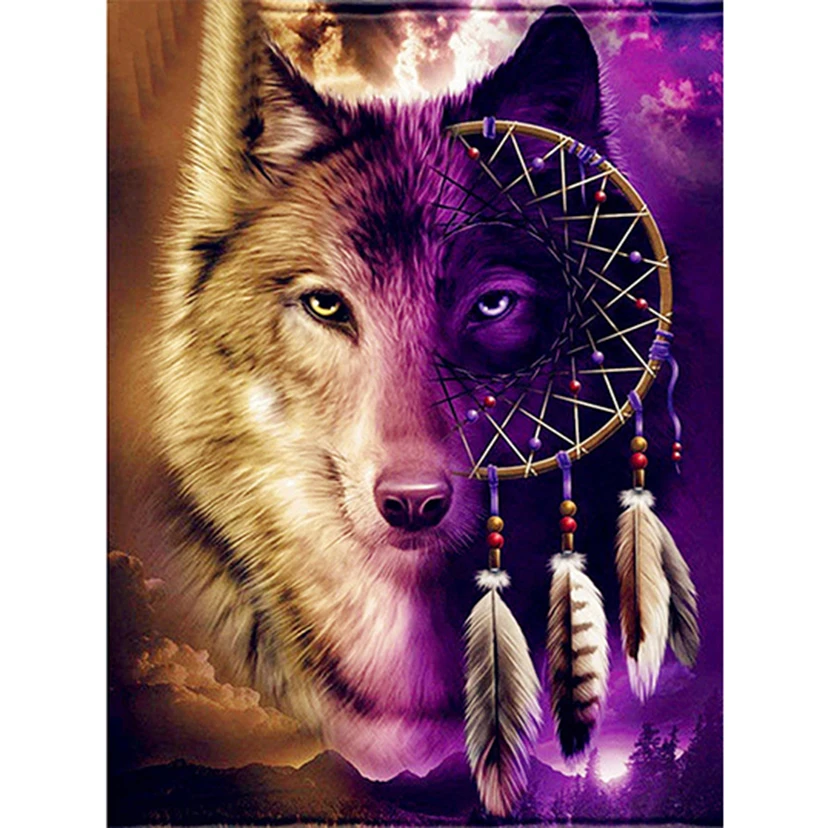 Алмазная 5D Вышивка сделай сам волк полная алмазная живопись вышивка домашний