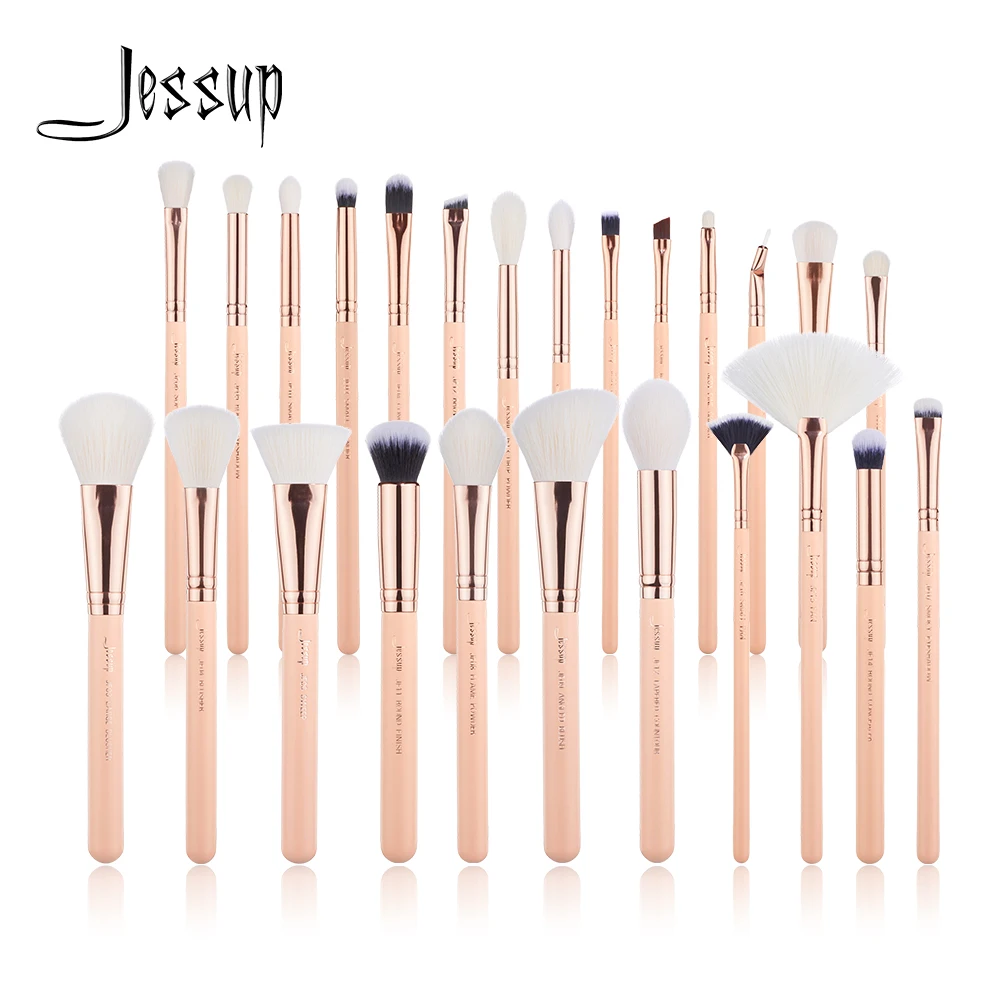 

New Jessup Makeup Brush Set Professional Foundation Highlighter Eyeliner Blending Brushes Maquillage 25pcs Peach Puff/Rose Gold