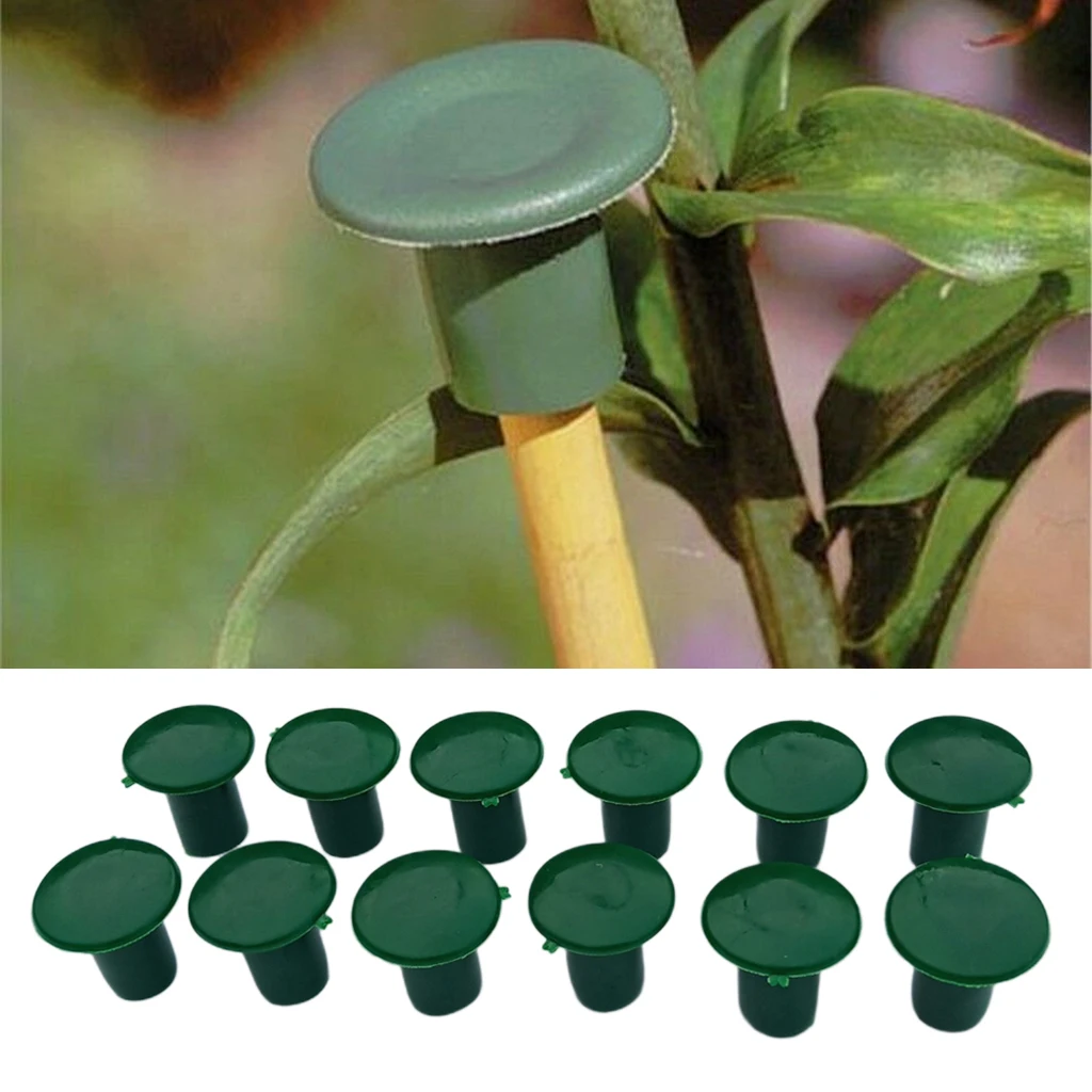 12pcs Flexible Plastic Cane End Caps Bamboo Protectors Plant Care Tools