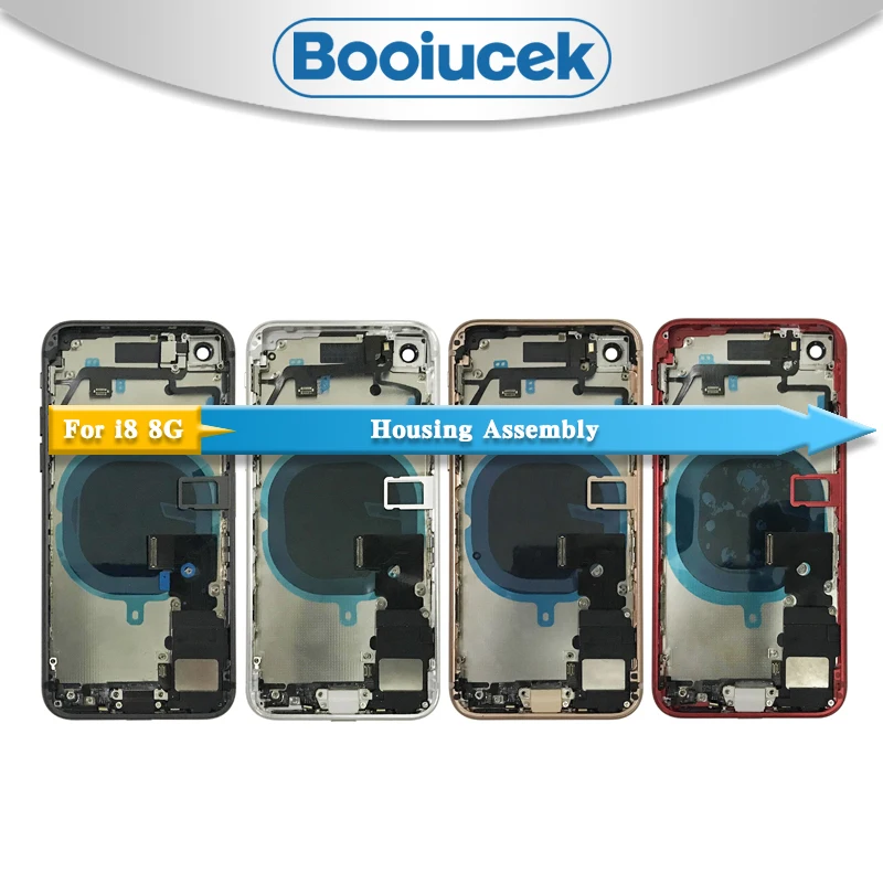 AAA+ Quality For iphone 8 8G or 8 Plus with Flex Cable Back Housing Full Assembly Battery Cover Door Rear Middle Frame Chassis