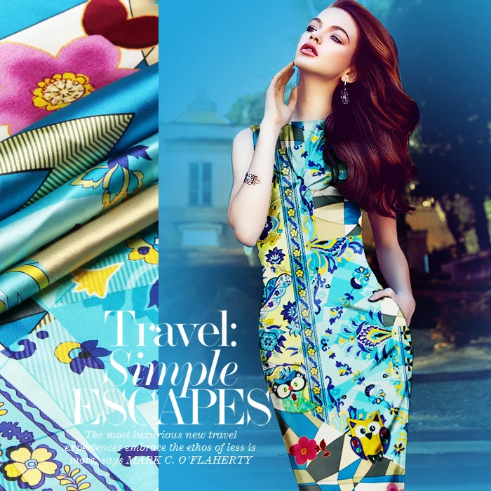 Печатный Шелковый тянущийся Атлас 118 см Ширина 19momme с подгонкой рисунка с милой совой для шитья Vestidos/платья 1,2 м/лот