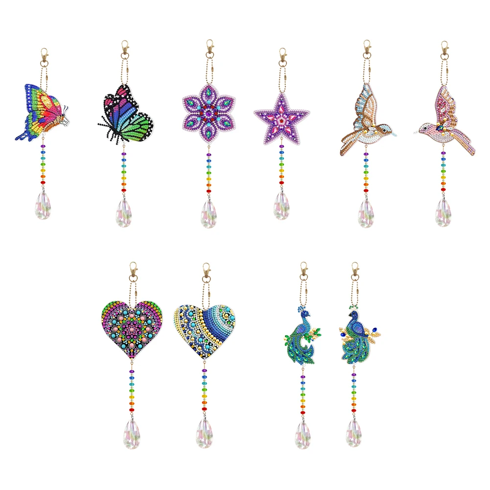 DIY Diamond Painting Crystal Wind Chimes Pendant Sun Light Catching Rainbow Make Jewelry Hanging Mosaic Rhinestone Decor 1/2pcs diamond painting