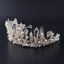 Hg719 Европа и Америка Хрустальная корона деликатное ручной работы из бисера браслет головной убор невесты свадебное платье аксессуары AliExpress хо