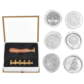 

1 Set Wax Seal Stamp Kit Flower Plant Sealing Wax Seal Retro Antique Sealing Wax Universal For Scrapbooking/ Envelope/ Card