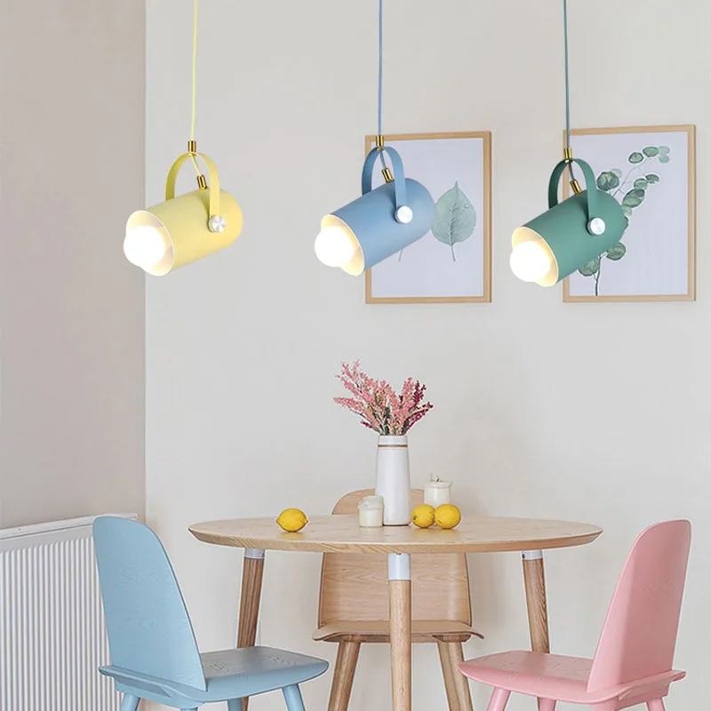 Pendant lights modern pendant lamp hanging colourful nordic design dining room cafe kitchen industrial light fixtures | Лампы и