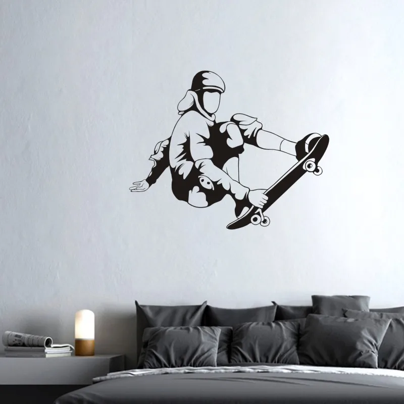 Roller Skating Skate Sticker Skateboard Sports Decal Kids Room Posters Vinyl Pegatina Decor Mural Wall Decals Sticker