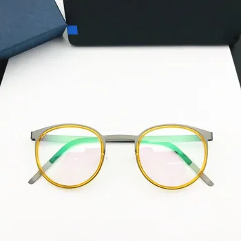 

Titanium Alloy Glasses Frame Men Korean Super Light Thin Retro Round Prescription Myopia Eyewear Hand-made Eyeglasses Women 9704