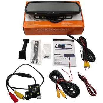 

car reversing rear camera Mirror with Parking monitor LED car front CCD Rear View Camera dash cam 4.3inch TFT LCD mirror monitor