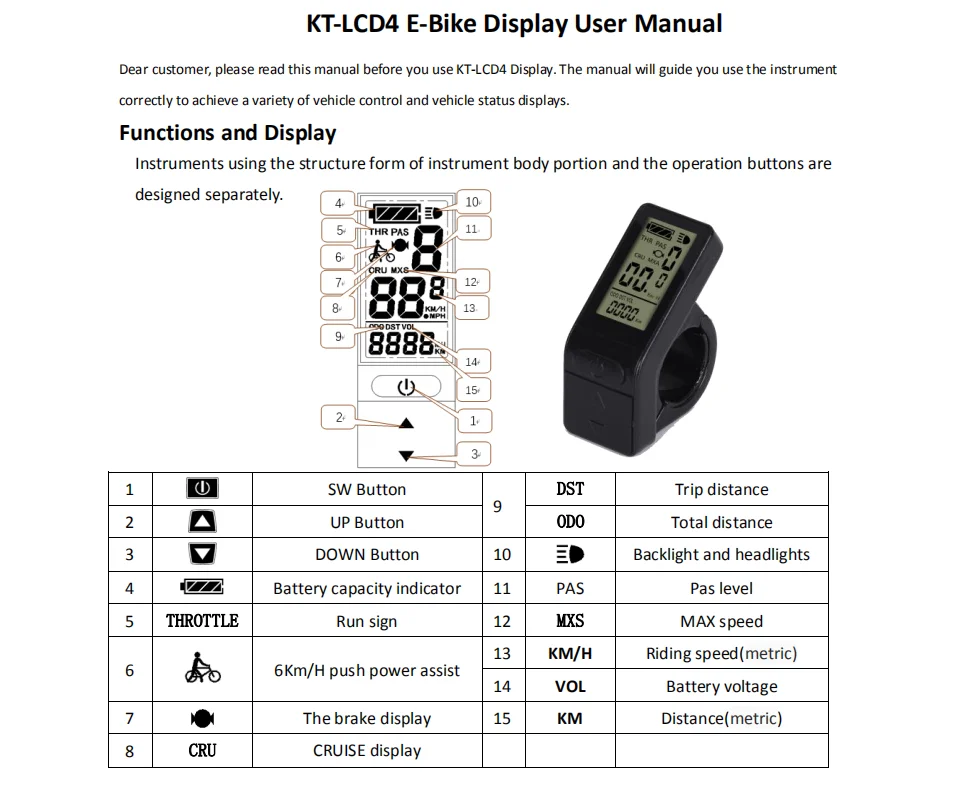 Schuck электровелосипед компьютер KT LCD4 дисплей электровелосипед компьютер Kunteng 36 48 В LCD4 дисплей для электровелосипеда Конверсионные Комплекты