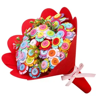 

Added Interest Button Bouquet Stimulate Visual Development DIY Handmade Holding Flower Kindergarten Children Kids Toys Gifts