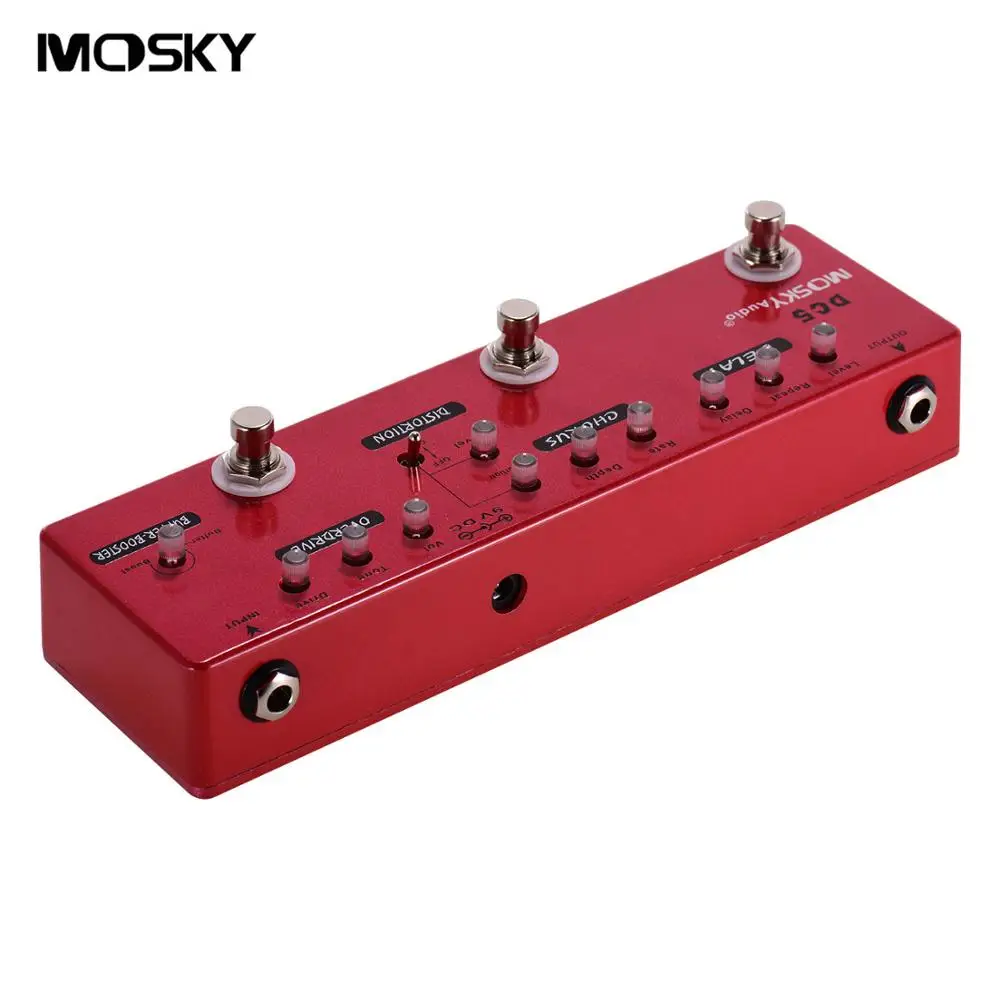 Педаль для гитарных эффектов MOSKY DC5 6 в 1 педаль гитары с металлическим корпусом и