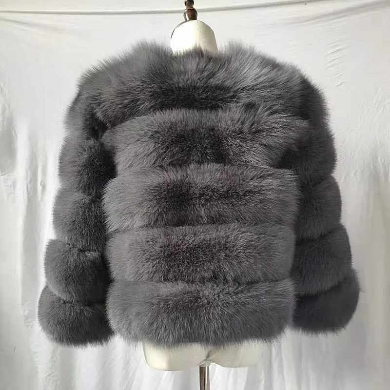 Goedkoop 2019 Mode Jas Korte Echte Bontjas Vrouwen Natural Fox Fur Jassen Winter Negen Kwart Mouwen Warme Kleding Warme Jas