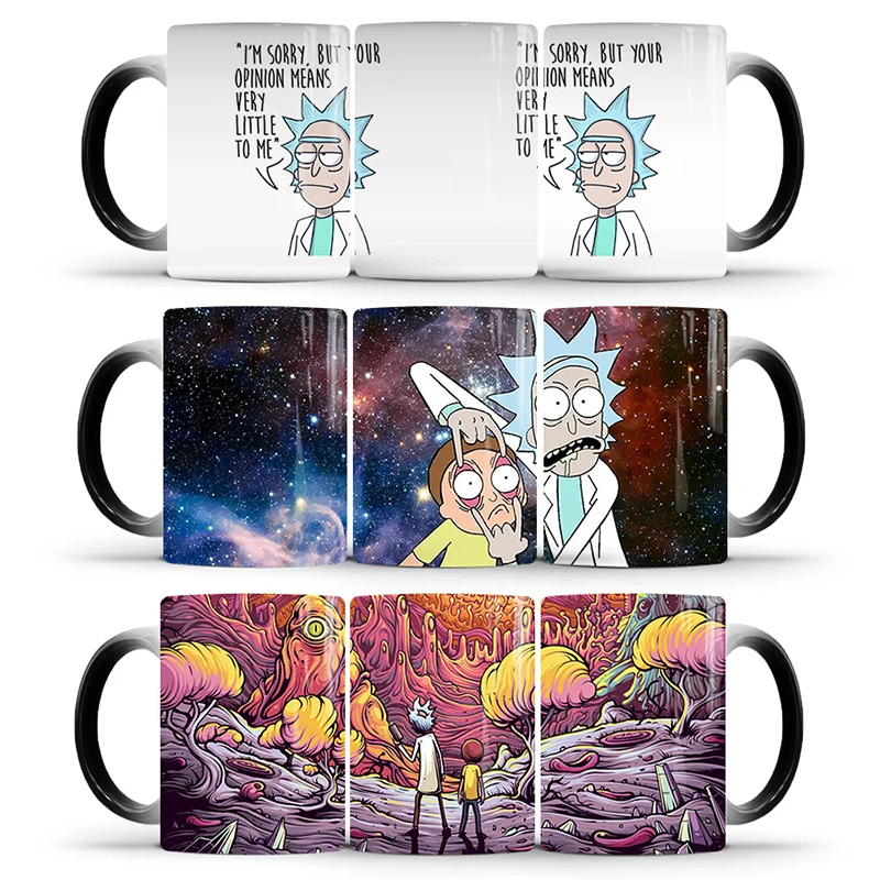 

350ml New Creative Magic Mug Color Changing Mug Cartoon Rick and Morty Mug Coffee Mug Cup Moring Milk Cup Mug Gift for Children