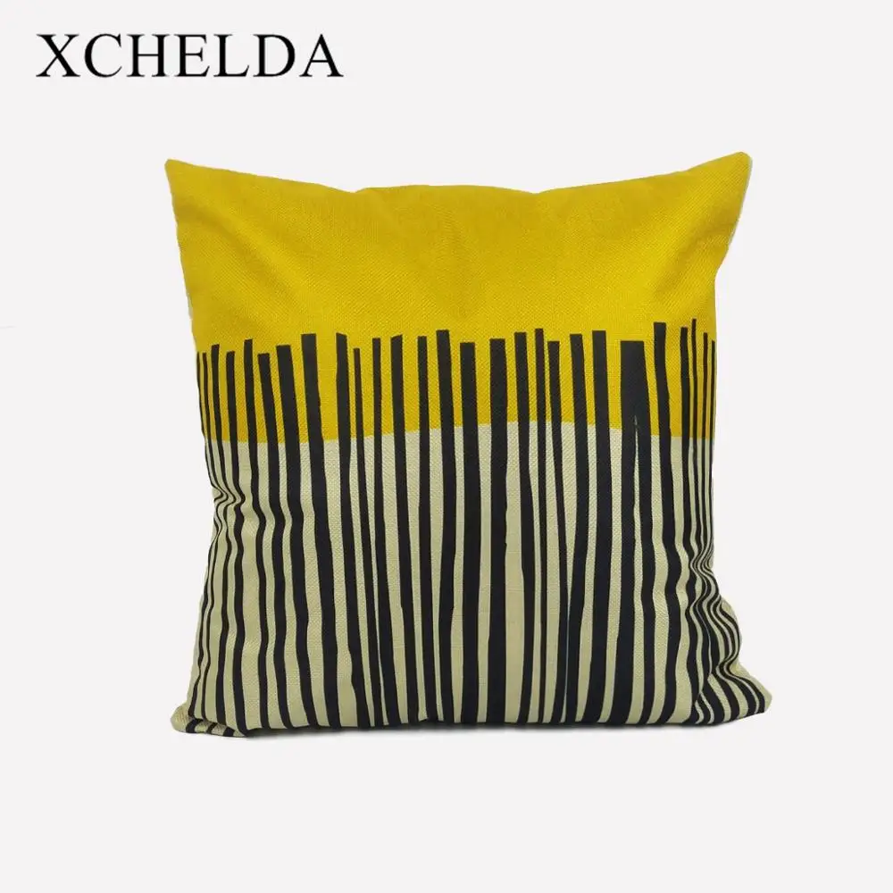 Scandinavian Style Cushion Cover Decorative Pillow Case 45*45 Yellow Pillowcase Car Seat Linen Home Decoration for Sofa