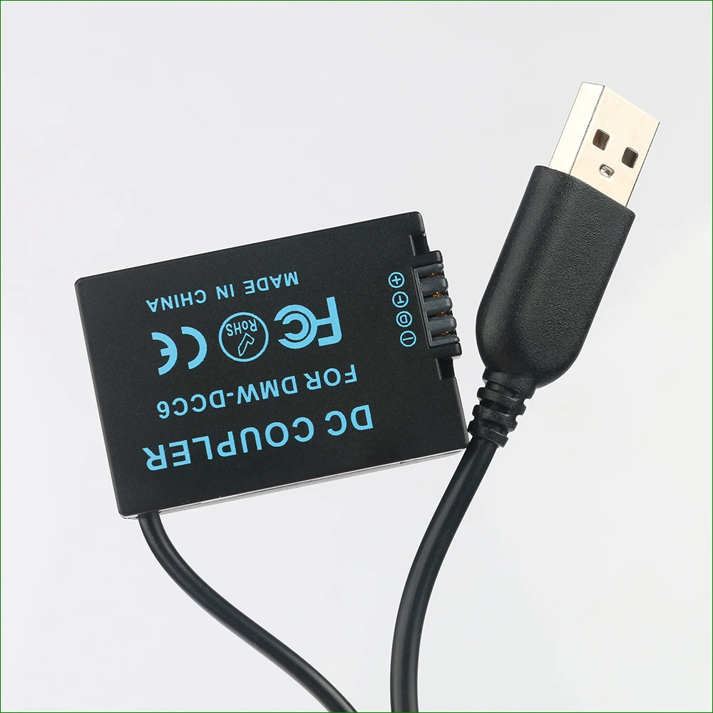 5V USB To DMW-BMB9 Dummy Battery DMW-DCC6 Power Bank USB Cable for Panasonic DMC-FZ150 DC-FZ80 DC-FZ81 DC-FZ82 DC-FZ83 DC-FZ85