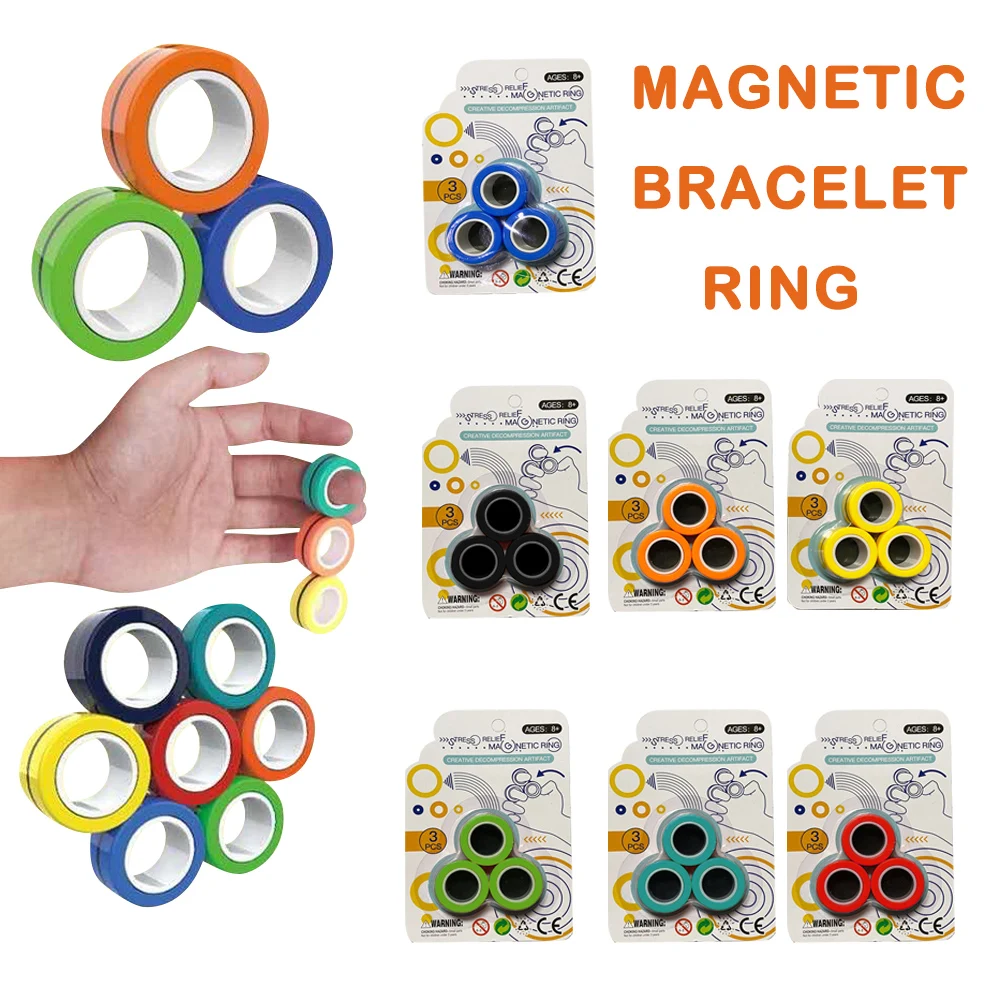 

Mini Magnetic Ring Toy Colorful Durable Unzip Bracelet Magic Toy For Friends Gathering Festivals Performance