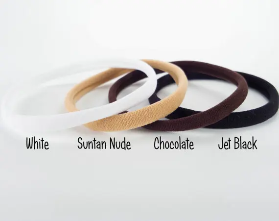 100pcs Wholesale Stretch Nylon Headbands 8mm One Size Fits All Non Dent Bulk Nylon Headbands
