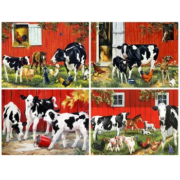 

5D DIY Diamond Painting Farm Animals Cow Art Diamond Embroidery Full Drill Cross Stitch Kit Home Decorations Gift