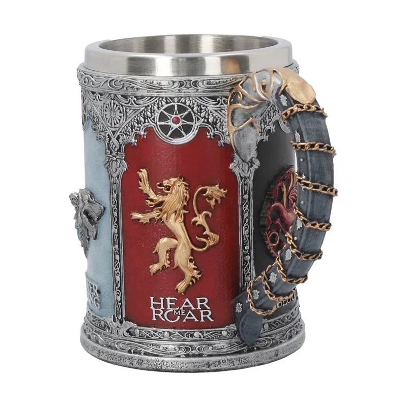 Кружка Game of Thrones Stark Tully Targaryen Lannister barathoon из нержавеющей стали 3D кружка для пива
