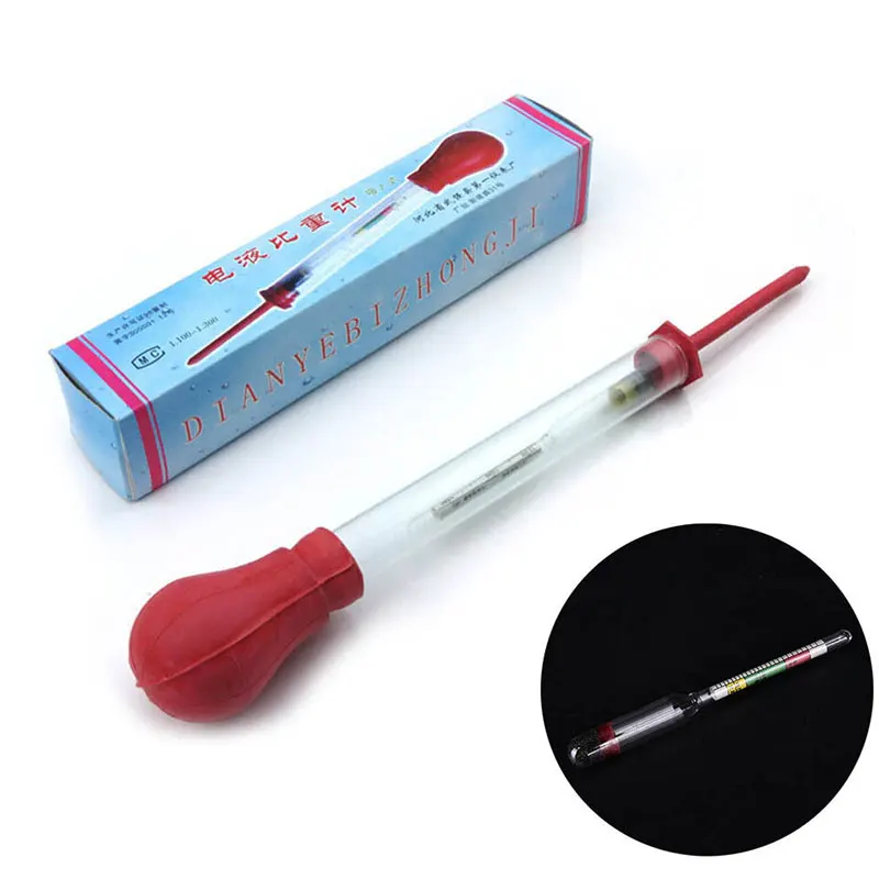 Vehemo Battery Fluid 1.1-1.3 Acid Electrolyte Tester Battery Hydrometer Colored Zone Universal Test Equipment Flooded