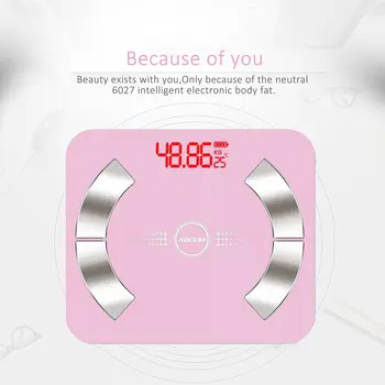 

Intelligent Electronic Weight Scale Multi-Functional Health Scale Weight Body Fat Measurement Tempered Glass Pink