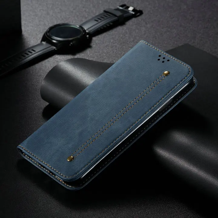Для Xiaomi mi A3, роскошный чехол, кожаная ткань, твердый деним, флип-чехол для Xiaomi mi A3, чехол, Funda Xiaomi mi A 3 3A, кошелек, чехол, mi A3 - Цвет: Blue case