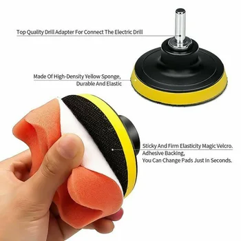 

For Car Polisher 80mm Polishing Pad Equipment Supplies Care Waxing Kit