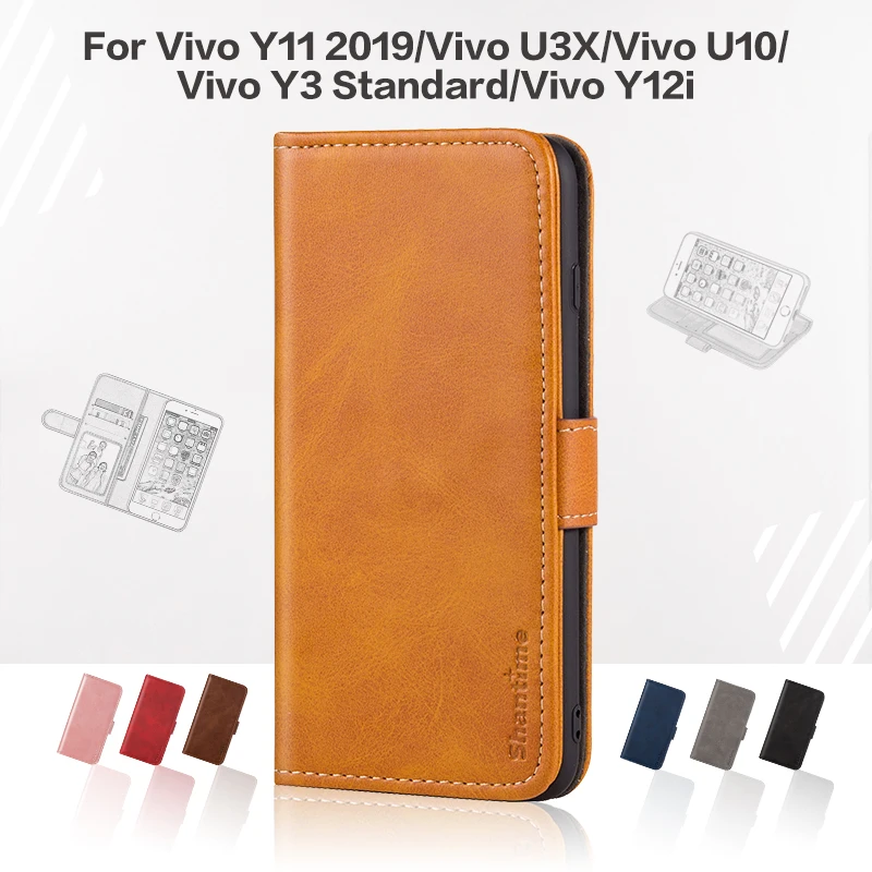 Чехол-книжка для Vivo Y11 2019 роскошный кожаный чехол с магнитным бумажником U3X U10/Vivo Y3