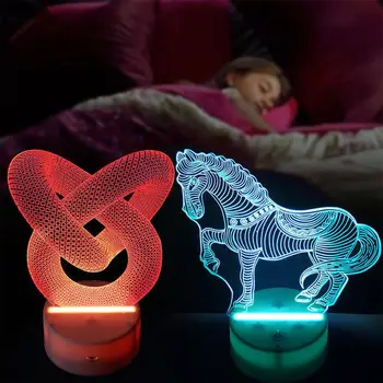 

Light Base 3D 7 Colors Ornament Gift Decoration Indoor Lamp Base Lamp Holder DC 5V Home Lighting Fixture Display Luminous