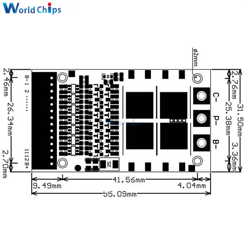 BMS 6S 7S 8S 9S 10S 11S 12S 13S 25A 4.2V Litio Li-Ion Lifepo4 Carica Della Batteria Bordo di Protezione Lifepo4 Pack BMS PCB PCM - immagine 2