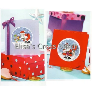 

CD174 14ct DIY Greeting Card Popular Full Set Cross Stitch Greeting Card Cake Birthday Christmas Gift Fairies Cards Santa Claus