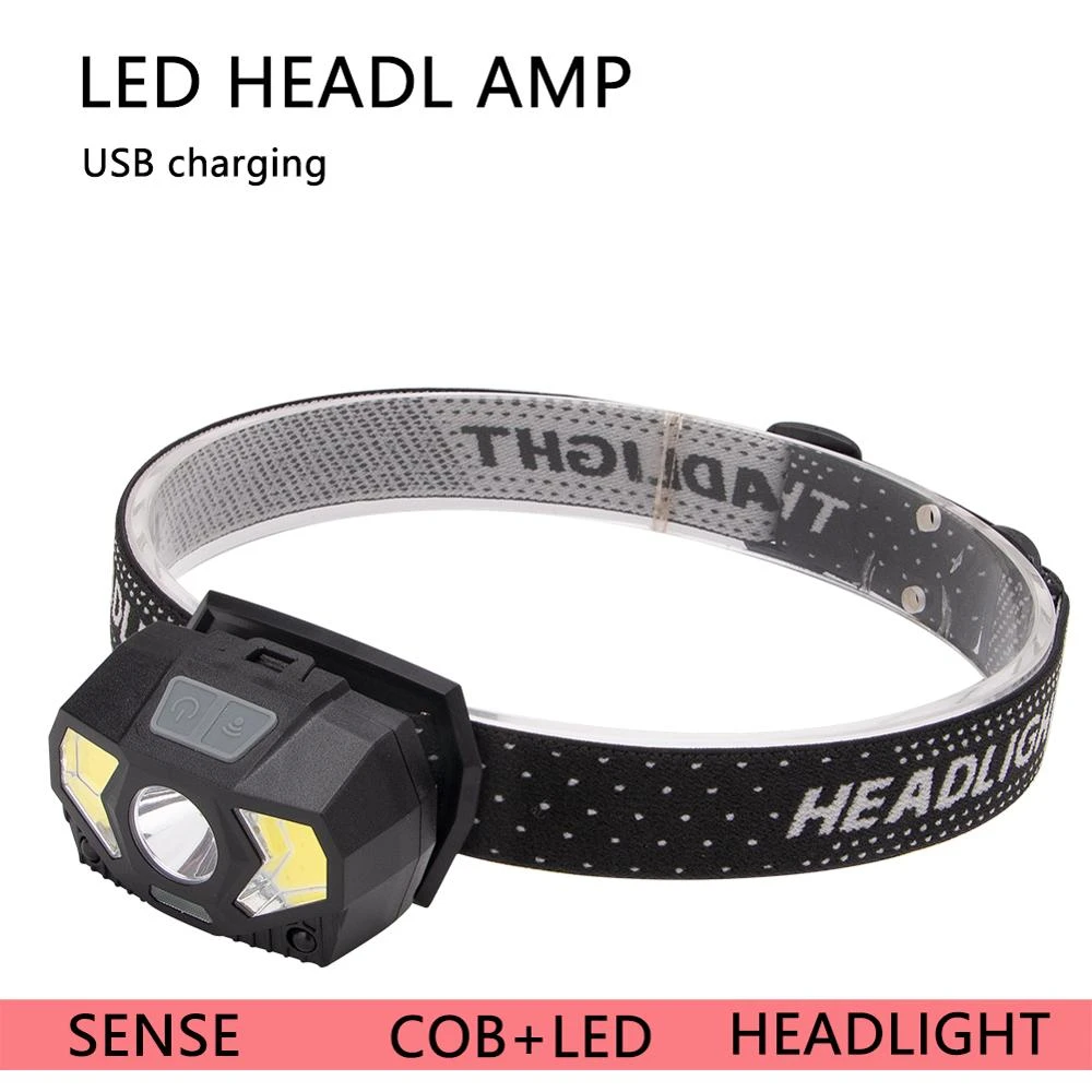 Mini Headlamp Flashlight 3 modes Clip on Hat Cap Hands free Torch COB LED
