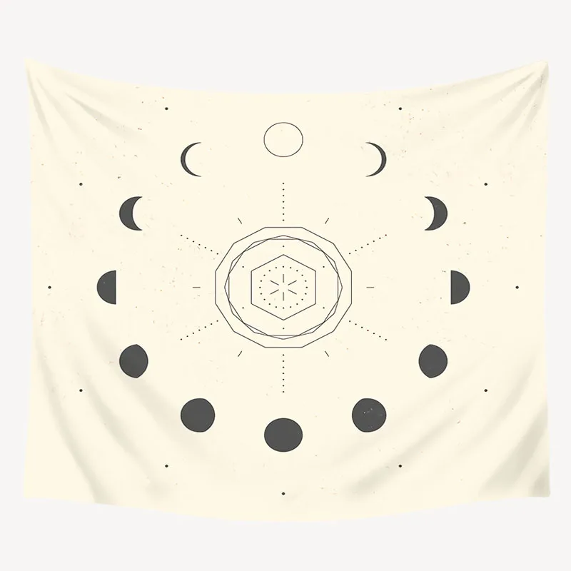 Cilected гобелен в богемном стиле с изображением Золотой мандалы, настенный, с изображением солнца, луны, прикроватной кровати для спальни, тканевый гобелен, пляжное полотенце, 1 шт