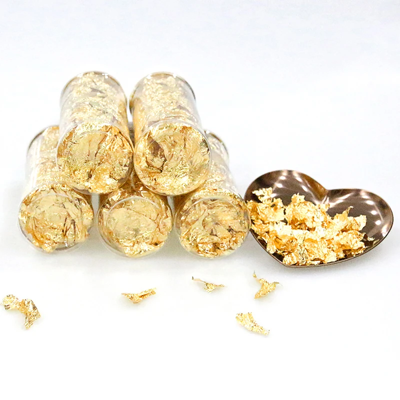 

2g 10/20/50PC Imitation Gold Leaf Flakes Copper Metallic Foil Flakes for Gilding Painting Arts Crafts Nails DIY And Home Decor