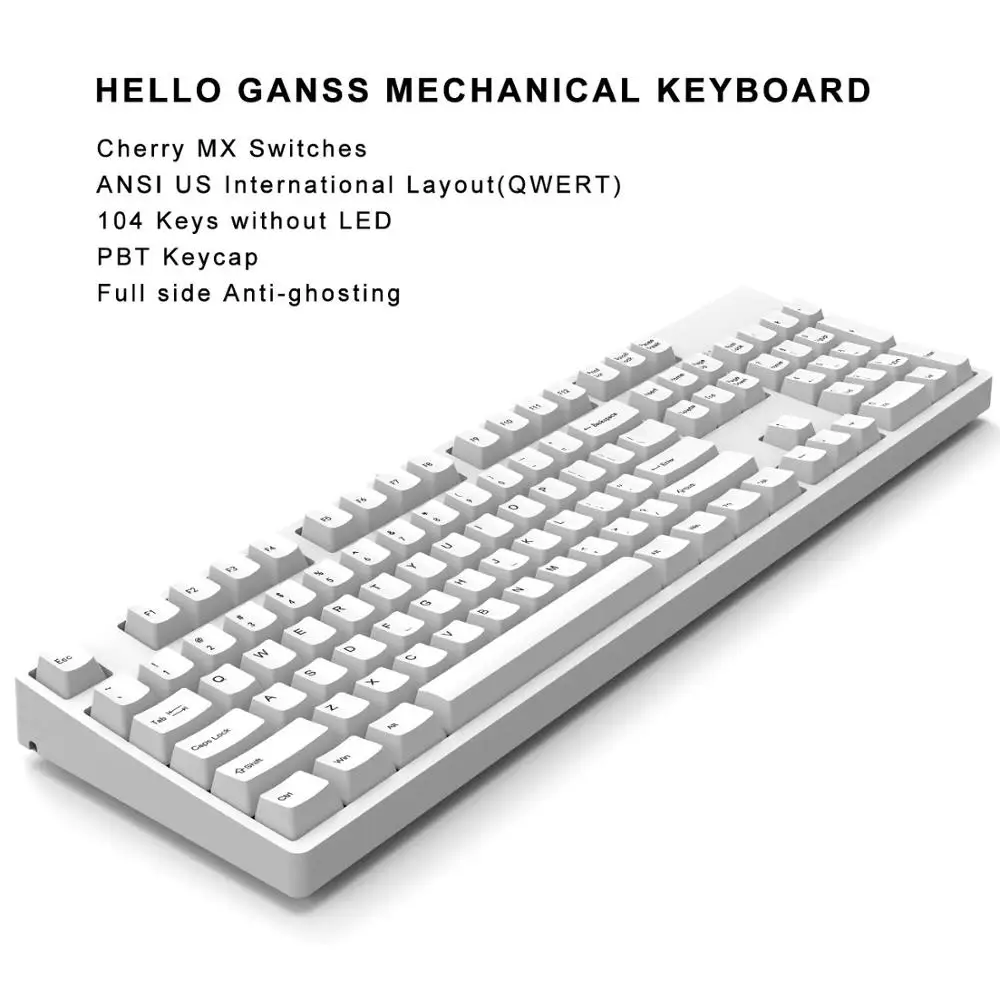 HELLO GANSS игровая механическая клавиатура с 104 клавишами PBT переключатель Cherry MX