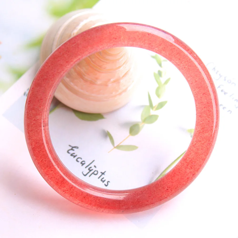 

Natural Red Strawberry Quartz Clear Bangle Bracelet Woman Men Strawberry 53mm 54mm 55mm 56mm 57mm 58mm 59mm 60mm AAAAAA