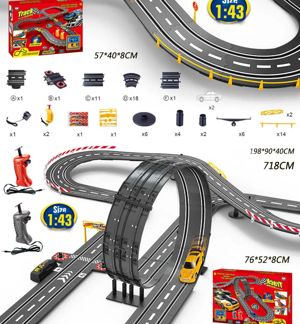 Электрический рельсовый автомобиль 1:43 ускорение спортивный трек игрушка гоночный кольцевой сборочный рельсовый трек с дистанционным управлением гоночный трек детские игрушки