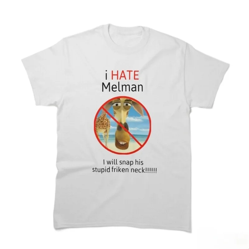 Уличная одежда I hate Melman в стиле Харадзюку футболка мужская летняя с коротким