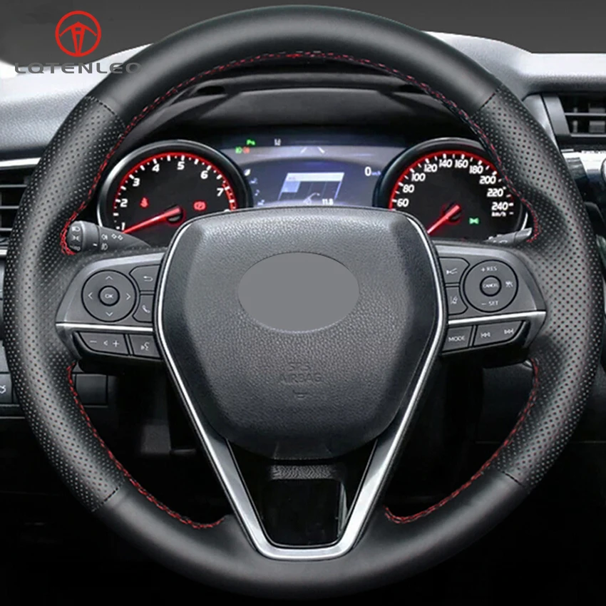 

Задняя крышка LQTENLEO из искусственной черной кожи для Toyota Avalon Camry Crown 2018-2019 Corolla 2018-2020 RAV4 2019