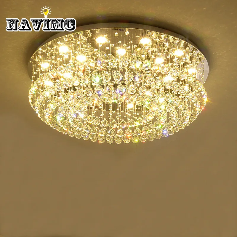 

LED Crystal Celling Light Living Room Lamp Hotel Project Lobby Flush Mount Lamps Lighting Fixtures