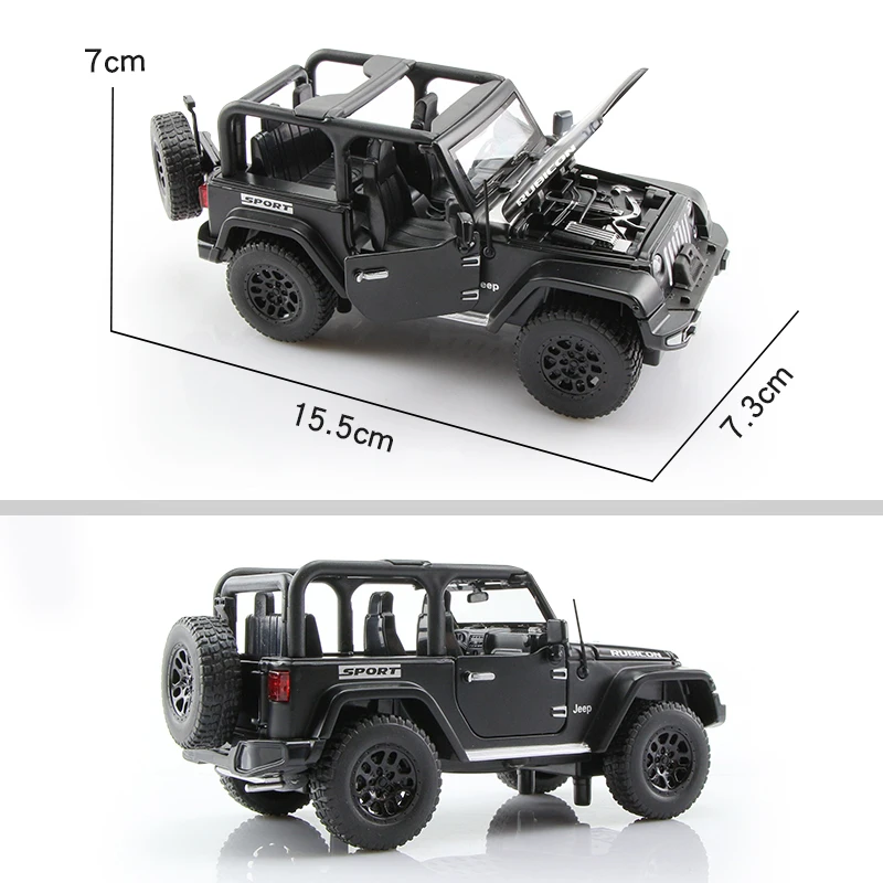 Children's Gifts Double Horses 1:32 Alloy Car Model Jeep Wrangler Rubicon 1941 Off-Road SUV Simulation Diecasts Toy Vehicles 9