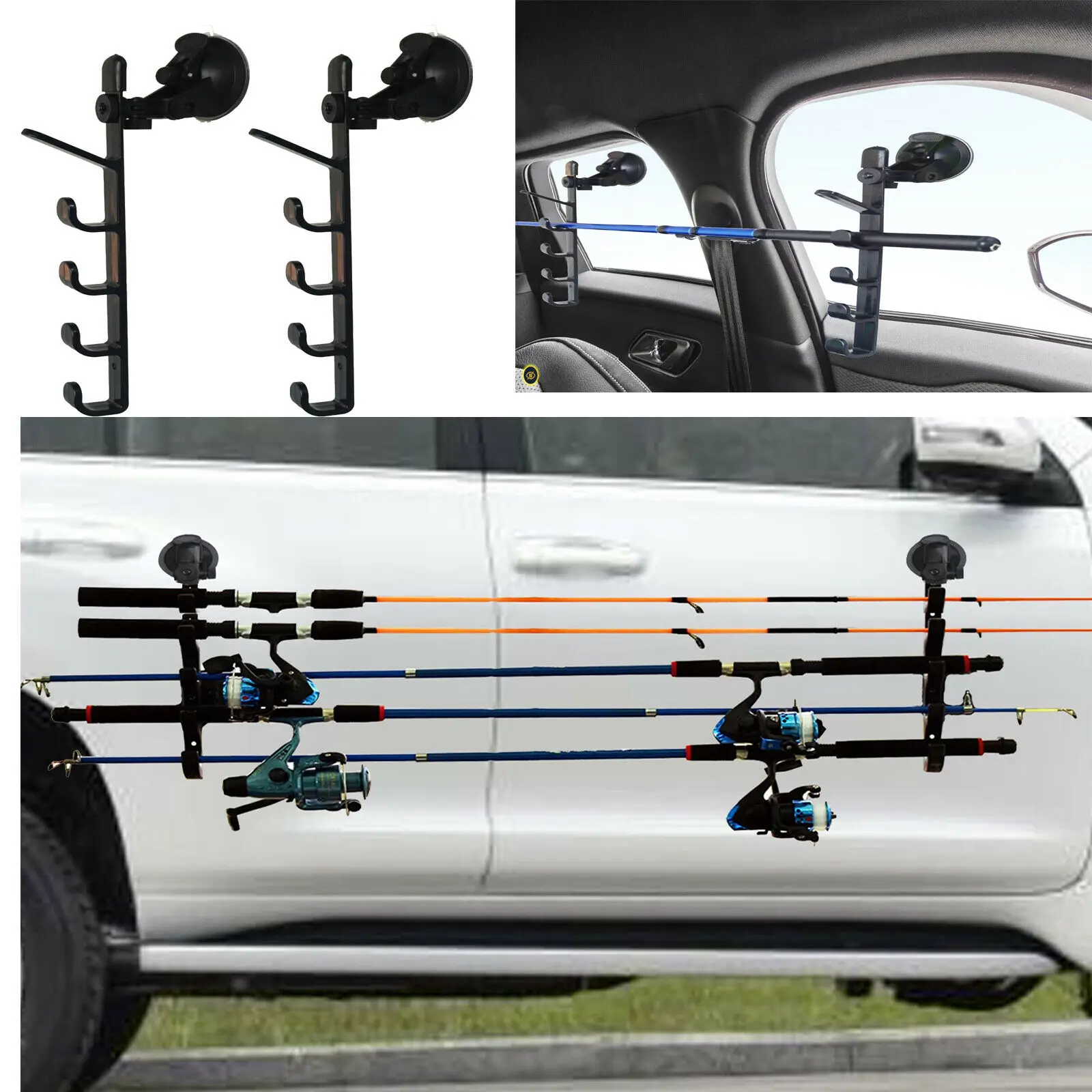 Strong Suction Cup Fishing Rod Racks Fishing Rod Holders for Car/Truck
