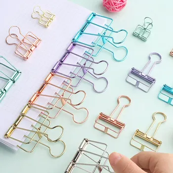 

Cut-out Metal Small Binder Clip Large Gold Fish-Tail Dovetail Small Fresh Style with Clip Stationery Cute Creative
