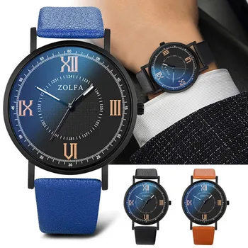 

reloj hombre Men Watch Sleek Minimalist Roman Scale Blue Glass Belt Men's Sports Quartz Watch male clock erkek kol saati 2020
