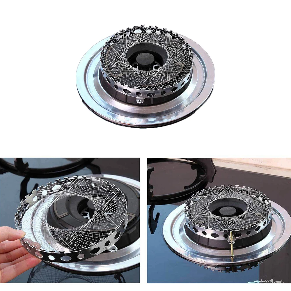 

Stainless Steel Gas Stove Torch Net Windproof Round Mesh Aggregate Flame Stove Pot Stand Adapter Energy Saving Cover