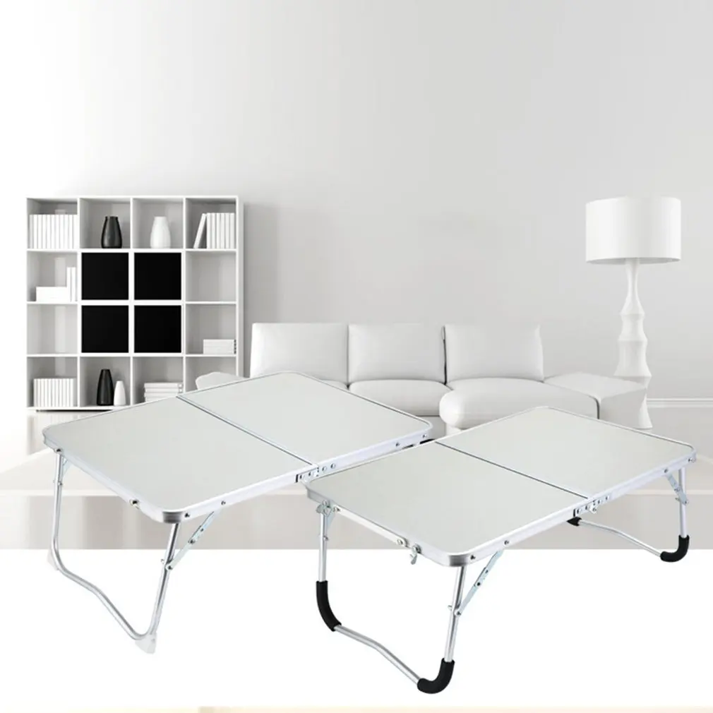

Laptop Double-Folding Computer Table Folding Computer Desk PC Laptop Table Writing Workstation Home Office Furniture