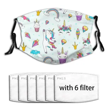 

Anti-Pollution Cute Unicorn Washable Reusable With Filter PM2.5 Mouth Face Mask Washable Anti Pollution Dust