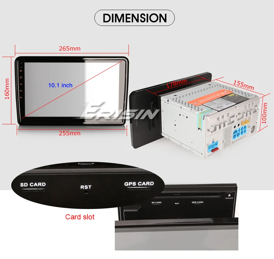 Top Erisin ES2911U 10.1" Android 9.0 2D G+G Screen Autoradio DAB+ WiFi 4G DVR OBD2 USB BT DVD GPS Navi 22