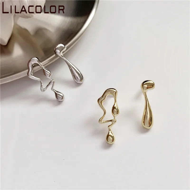 

Lilacolor S925 Silver Pins Music Symbol Irregular Geometric Stud Earrings for Women Korean Trendy Girls Ear Fashion Jewelry