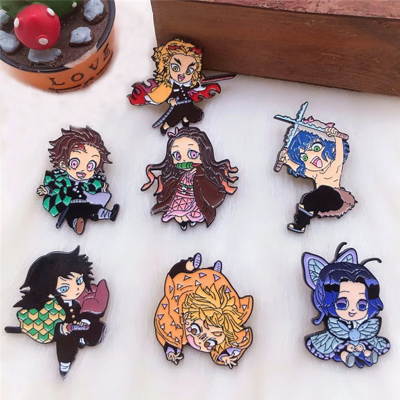 EUPNHY 1 шт. мультфильм отворот штифт демон Slayer: Kimetsu No Yaiba Металлические Булавки